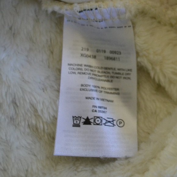 Columbia Girls Sherpa Fleece Ivory Zip-up Jacket Size Large - Picture 3 of 4